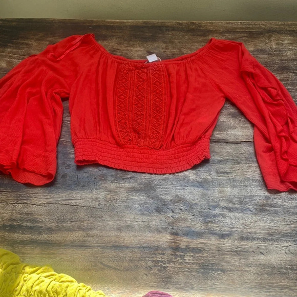 Band of gypsies off the shoulder orange top - Picture 5 of 6